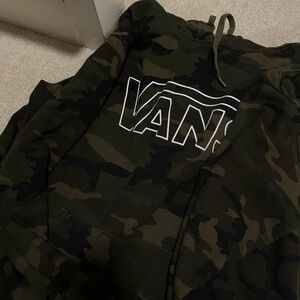 Vans Green and Brown Camouflage Hoodie
